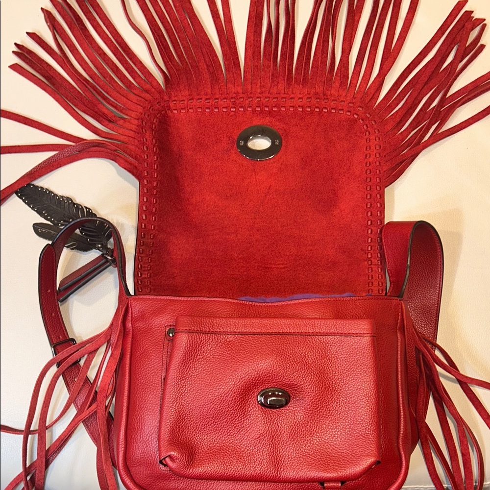 🍍Coach Dakota NWOT Fringe Flap Crossbody Leather Shoulder Bag - Picture 13 of 17